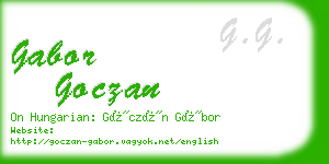 gabor goczan business card